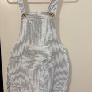 Cyrillus Blue and White Striped Overalls